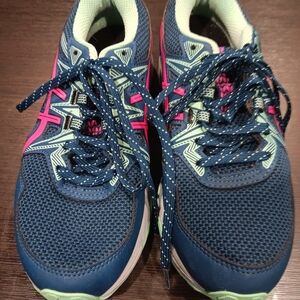 Stylish Blue and Pink Women's Sneakers SIZE 6 BY Oasics